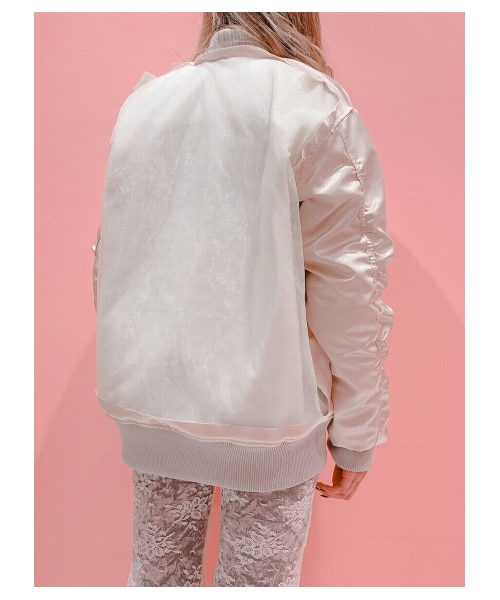 lilLilly（リルリリー）の「オーガンジーMA-1（ジャケット/アウター・レディース・BEIGE/KHAKI/BLACK・FREE）」の7枚目の写真