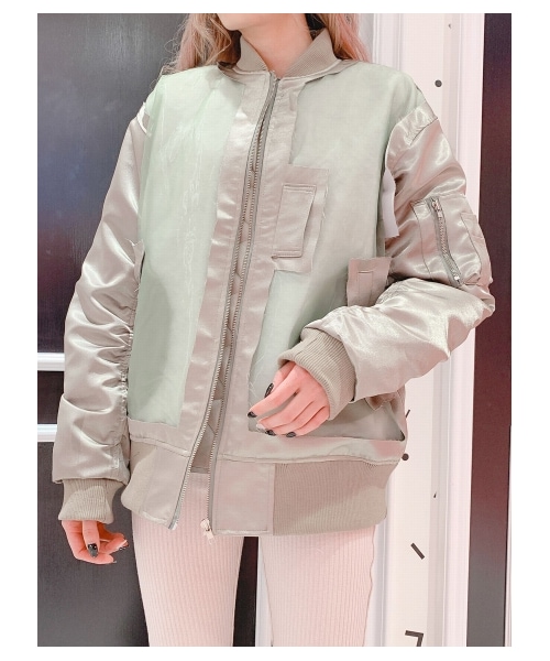 lilLilly（リルリリー）の「オーガンジーMA-1（ジャケット/アウター・レディース・BEIGE/KHAKI/BLACK・FREE）」の13枚目の写真