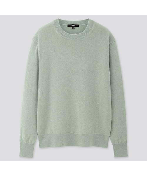 UNIQLO（ユニクロ）の「カシミヤクルーネックセーター（長袖）（ニット/セーター・レディース・PURPLE 75/BEIGE 31/ORANGE 25/GRAY 07/GREEN 54/PURPLE 78/GRAY 03/PURPLE 71/BLUE 67/DARK BROWN 38/GREEN 51/PURPLE 72/PINK 10/YELLOW 48/GREEN 53/YELLOW 44/PURPLE 74/YELLOW 45/GREEN 55/YELLOW 42/RED 16・S/XL/3XL/XXL/L/M/XS）」の7枚目の写真