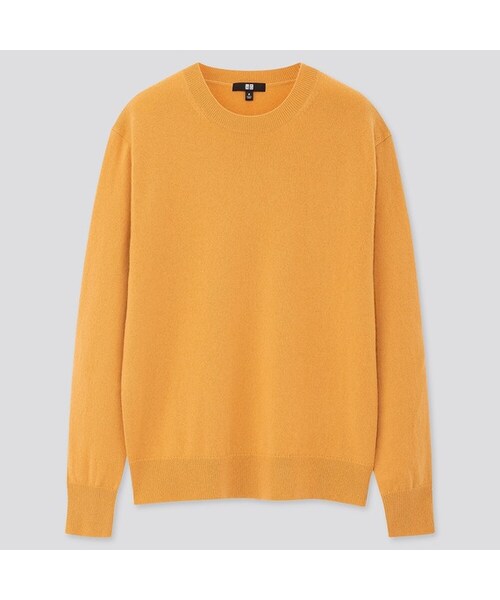 UNIQLO（ユニクロ）の「カシミヤクルーネックセーター（長袖）（ニット/セーター・レディース・PURPLE 75/BEIGE 31/ORANGE 25/GRAY 07/GREEN 54/PURPLE 78/GRAY 03/PURPLE 71/BLUE 67/DARK BROWN 38/GREEN 51/PURPLE 72/PINK 10/YELLOW 48/GREEN 53/YELLOW 44/PURPLE 74/YELLOW 45/GREEN 55/YELLOW 42/RED 16・S/XL/3XL/XXL/L/M/XS）」の18枚目の写真
