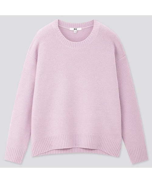UNIQLO（ユニクロ）の「ライトスフレヤーンリラックスクルーネックセーター（長袖）（ニット/セーター・レディース・GRAY 03/PURPLE 71/OFF WHITE 01/BLACK 09/NATURAL 30・XS/XL/L/XXL/3XL/M/S）」の5枚目の写真