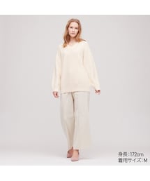UNIQLO | ボリュームVネックロングセーター（長袖）(ニット/セーター)