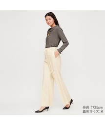 UNIQLO | ハイウエストワイドパンツ（丈長め76cm）(その他パンツ)