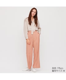 UNIQLO | ハイウエストワイドパンツ（丈長め76cm）(その他パンツ)