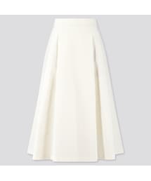 UNIQLO | ドライストレッチタックフレアスカート（ハイウエスト・丈標準73～77cm）(スカート)