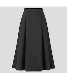 UNIQLO | ドライストレッチタックフレアスカート（ハイウエスト・丈標準73～77cm）(スカート)