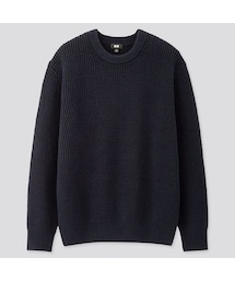 UNIQLO | ミドルゲージワッフルクルーネックセーター（長袖）(ニット/セーター)