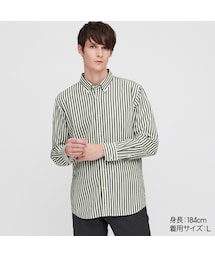 UNIQLO | エクストラファインコットンブロードストライプシャツ（ボタンダウン・長袖）(シャツ/ブラウス)