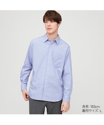 UNIQLO | エクストラファインコットンブロードストライプシャツ（レギュラーカラー・長袖）(シャツ/ブラウス)
