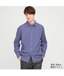 ユニクロ | エクストラファインコットンブロードストライプシャツ（レギュラーカラー・長袖）(襯衫)