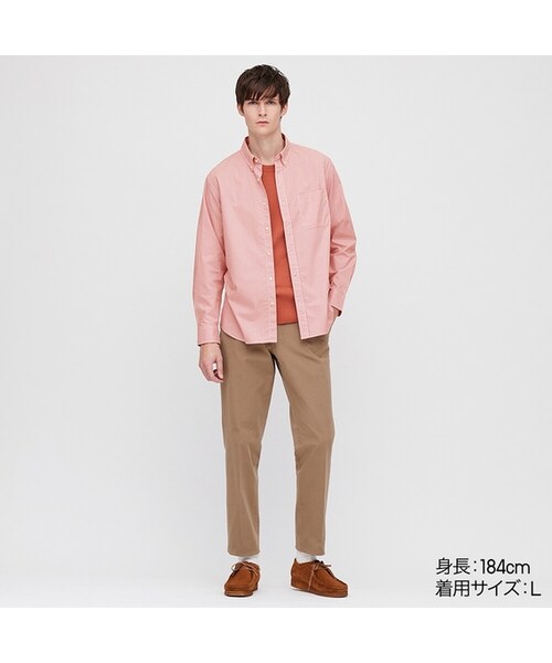 UNIQLO（ユニクロ）の「エクストラファインコットンブロードチェックシャツ（ボタンダウン・長袖）（シャツ/ブラウス・メンズ・BLUE 67/GRAY 05/NAVY 69/PINK 12・XXL/3XL/XS/4XL/XL/M/S/L）」の4枚目の写真