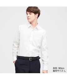 UNIQLO | ファインクロスストレッチスリムフィットブロードシャツ（レギュラーカラー・長袖）(シャツ/ブラウス)