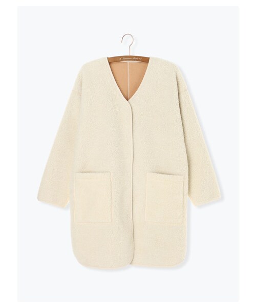 Samansa Mos2（サマンサ モスモス）の「リバーシブルボアコート（ジャケット/アウター・チャコールグレー/ベージュ/カーキ・F）」の13枚目の写真