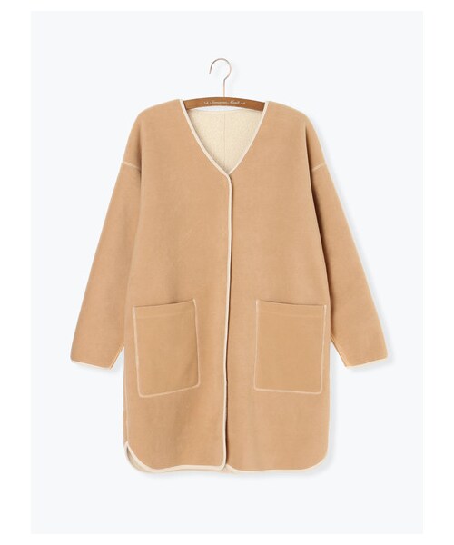 Samansa Mos2（サマンサ モスモス）の「リバーシブルボアコート（ジャケット/アウター・チャコールグレー/ベージュ/カーキ・F）」の10枚目の写真