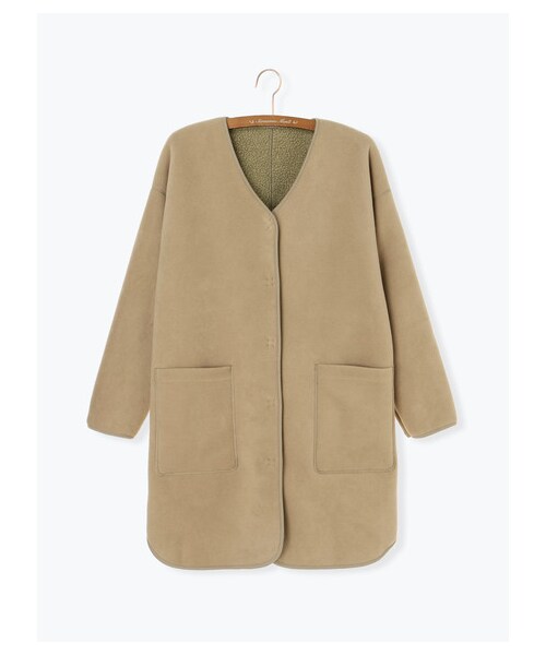 Samansa Mos2（サマンサ モスモス）の「リバーシブルボアコート（ジャケット/アウター・チャコールグレー/ベージュ/カーキ・F）」の11枚目の写真