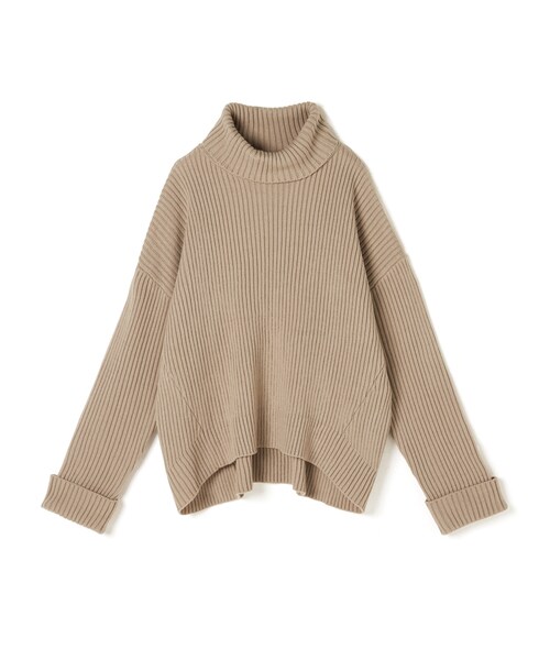 GRL（グレイル）の「バックスリットタートルネックニットトップス（ニット/セーター・レディース・ブラック/ベージュ・F）」の2枚目の写真