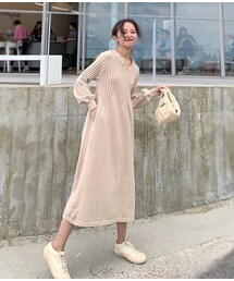 ワンピース 長袖 アクセントカラー タイト レトロ カジュアル ワンピース 長袖 アクセントカラー タイト レトロ カジュアル