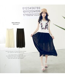 Joyceshop | NEW．輕熟素面質感飄逸長裙(スカート)