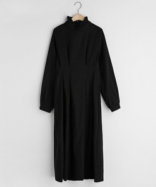 DHOLIC（ディーホリック）の「フリルネックタックワンピース（ワンピース・レディース・ブラウン/ブラック・FREE）」の2枚目の写真