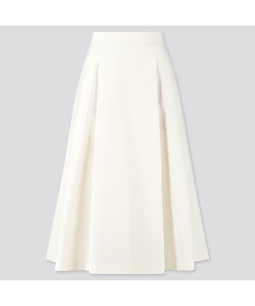 UNIQLO（ユニクロ）の「ドライストレッチタックフレアスカート（ハイウエスト・丈短め68～72cm）（スカート・レディース・PURPLE 71/BLACK 09/BLUE 62/OFF WHITE 01・M/S/L/XL/XXL/XS）」の2枚目の写真