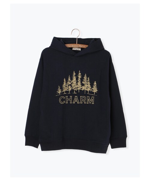 Samansa Mos2（サマンサ モスモス）の「森プリント裏毛パーカー（トップス・アイボリー/グレー/ネイビー・F）」の10枚目の写真