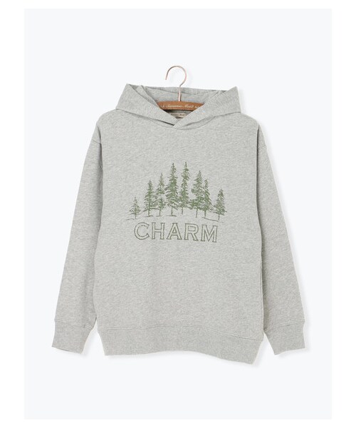 Samansa Mos2（サマンサ モスモス）の「森プリント裏毛パーカー（トップス・アイボリー/グレー/ネイビー・F）」の9枚目の写真