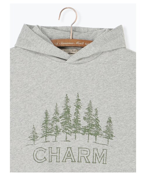 Samansa Mos2（サマンサ モスモス）の「森プリント裏毛パーカー（トップス・アイボリー/グレー/ネイビー・F）」の3枚目の写真