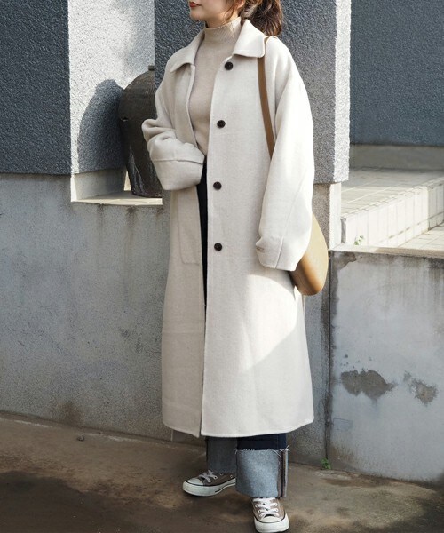 LAULÉN soutien collar long coat