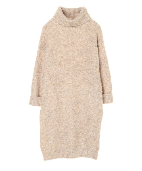 earth music&ecology(アースミュージックアンドエコロジー)の「SLF ブークレタートルネックロングニットワンピース(ワンピース/ドレス・ベージュ/オレンジ・F)」の8枚目の写真