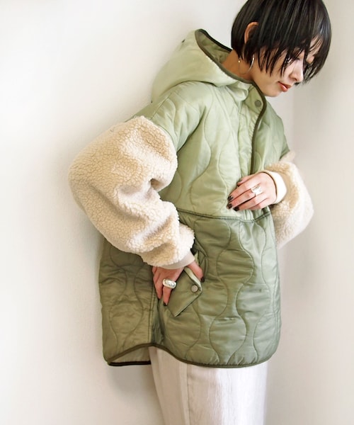 no brand（ノーブランド）の「キルト×ボアZIPナイロンアウター（ダウンジャケット/コート・レディース・その他）」の11枚目の写真