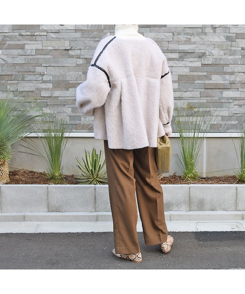 no brand(ノーブランド)の「パイピングボアJK(ブルゾン・レディース・その他)」の4枚目の写真