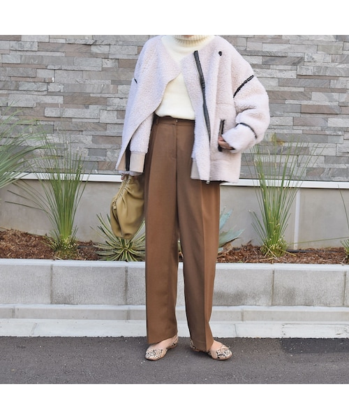 no brand(ノーブランド)の「パイピングボアJK(ブルゾン・レディース・その他)」の3枚目の写真