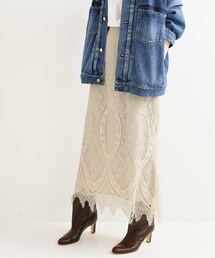 IENA | 《追加》パネルレースロングスカート◆(スカート)