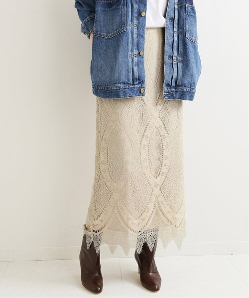 IENA（イエナ）の「《追加》パネルレースロングスカート◆（スカート・ナチュラル/34/36/38/40/在庫なし）」の21枚目の写真