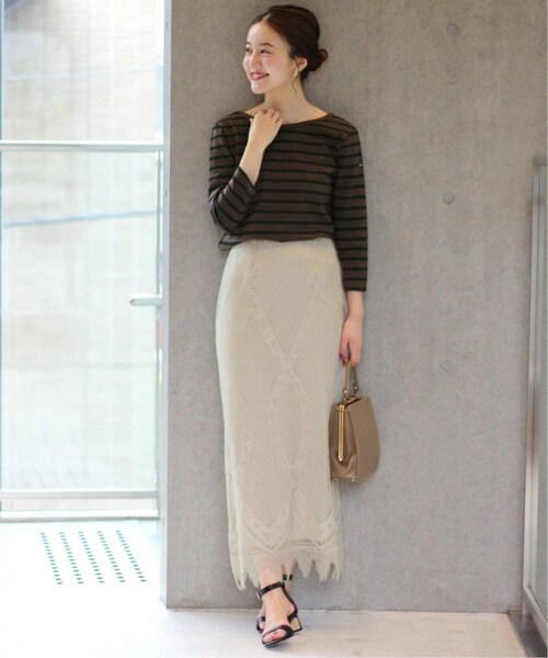 IENA（イエナ）の「《追加》パネルレースロングスカート◆（スカート・ナチュラル/34/36/38/40/在庫なし）」の4枚目の写真