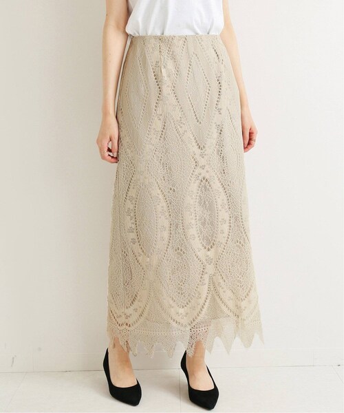 IENA（イエナ）の「《追加》パネルレースロングスカート◆（スカート・ナチュラル/34/36/38/40/在庫なし）」の16枚目の写真