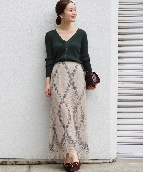 IENA（イエナ）の「《追加》パネルレースロングスカート◆（スカート・ナチュラル/34/36/38/40/在庫なし）」の7枚目の写真