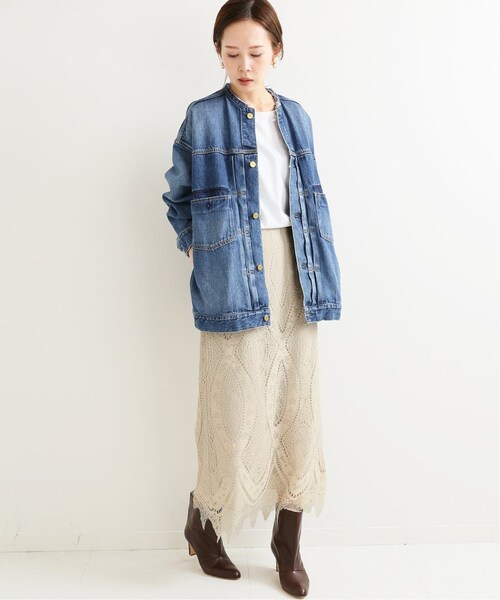 IENA（イエナ）の「《追加》パネルレースロングスカート◆（スカート・ナチュラル/34/36/38/40/在庫なし）」の3枚目の写真