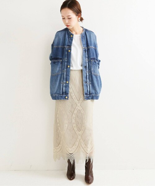 IENA（イエナ）の「《追加》パネルレースロングスカート◆（スカート・ナチュラル/34/36/38/40/在庫なし）」の18枚目の写真