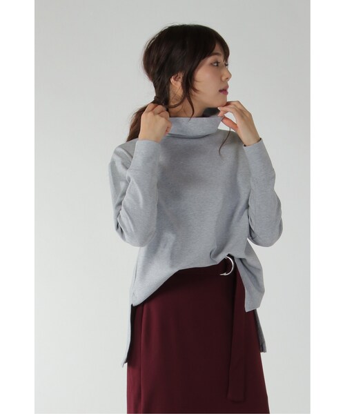 ikka(イッカ)の「クシュハイネックロンT(Tシャツ・カットソー・レディース・オフホワイト/グレー/ブラック・M/L)」の3枚目の写真