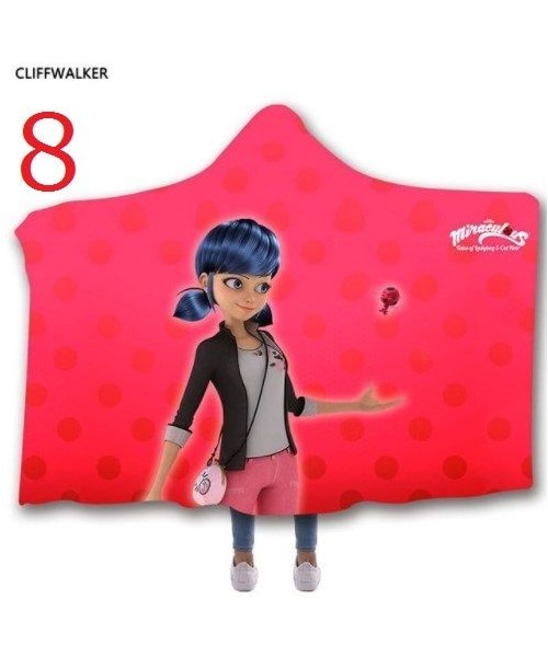 no brand（ノーブランド）の「ミラキュラス レディバグ  シャノワール   3Dデザイン あったか毛布　フード付き ブランケット 子供サイズ /レディバググッズ（マフラー・キッズ・その他）」の8枚目の写真