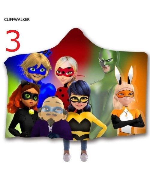 no brand（ノーブランド）の「ミラキュラス レディバグ  シャノワール   3Dデザイン あったか毛布　フード付き ブランケット 子供サイズ /レディバググッズ（マフラー・キッズ・その他）」の3枚目の写真