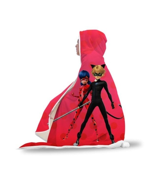 no brand（ノーブランド）の「ミラキュラス レディバグ  シャノワール   3Dデザイン あったか毛布　フード付き ブランケット 子供サイズ /レディバググッズ（マフラー・キッズ・その他）」の9枚目の写真