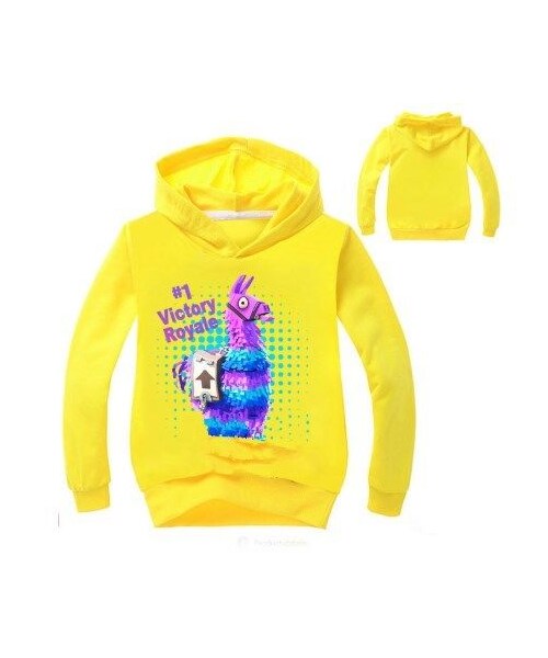 No Brand ノーブランド の フォートナイト Fortnite 子供服 補給 ラマ パーカー ユニセックス カジュアル 長袖 スウェット トップス バトルロワイヤル 3 パーカー Wear