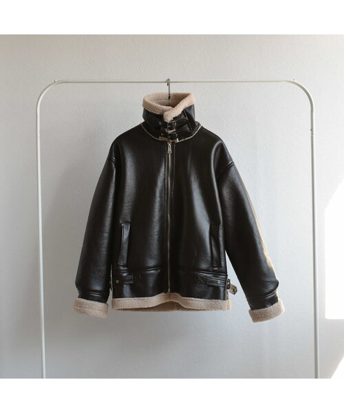 Lavish Gate（ラヴィッシュゲート）の「coat-02027　エコレザー　B-3 　フライトジャケット　ダークブラウン（その他アウター・レディース・その他）」の11枚目の写真