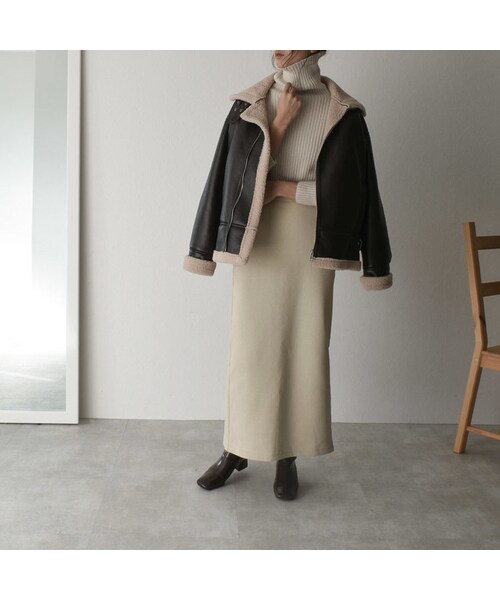 Lavish Gate（ラヴィッシュゲート）の「coat-02027　エコレザー　B-3 　フライトジャケット　ダークブラウン（その他アウター・レディース・その他）」の8枚目の写真