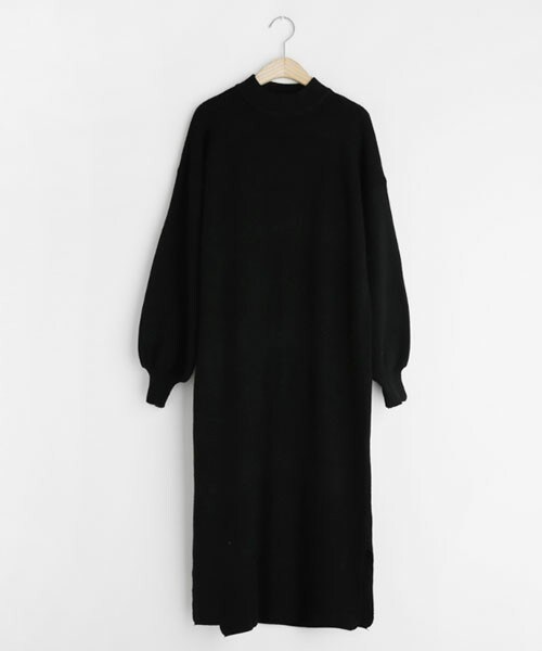 DHOLIC（ディーホリック）の「パフスリーブニットワンピース（ワンピース・レディース・ベージュ/ブラウン/グレー/ブラック・FREE）」の2枚目の写真