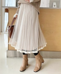DHOLIC | ベロアプリーツチュールスカート(スカート)