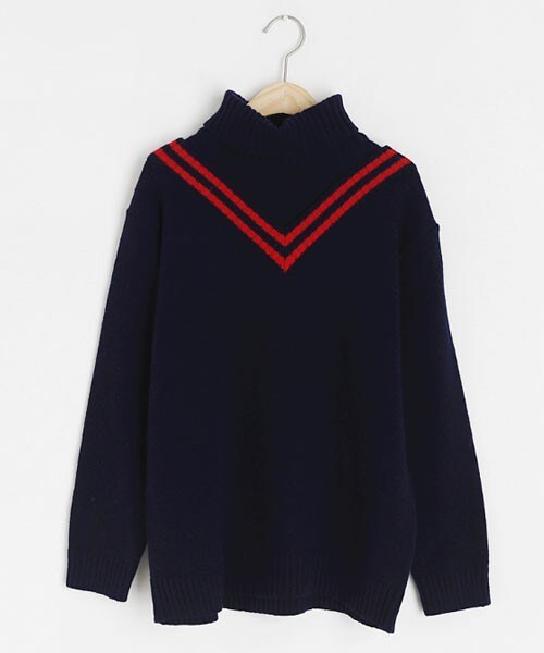 DHOLIC（ディーホリック）の「タートルネックダブルラインニット（ニット/セーター・レディース・グレー/その他/ブラウン/ベージュ・FREE）」の4枚目の写真