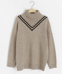 DHOLIC | タートルネックダブルラインニット(ニット/セーター)